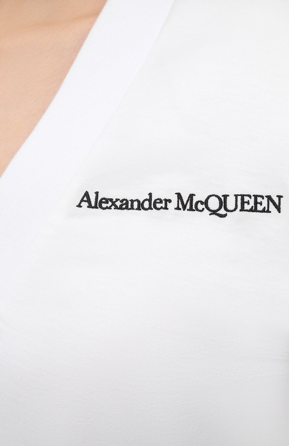 Хлопковая футболка Alexander McQueen  666885/QLAAA Фото 5