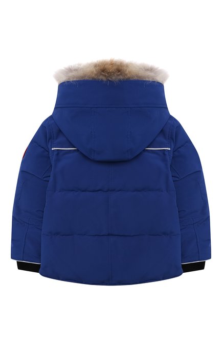Детская пуховая куртка snowy owl CANADA GOOSE синего цвета, арт. 4599K | Фото 2 (Рукава: Длинные; Материал внешний: Синтетический материал; Материал подклада: Синтетический материал; Материал утеплителя: Пух и перо; Девочки Кросс-КТ: Пуховик-верхняя одежда; Кросс-КТ: Сезон: зима; Ростовка одежда: 4 года | 104 см, 6 лет | 116 см)