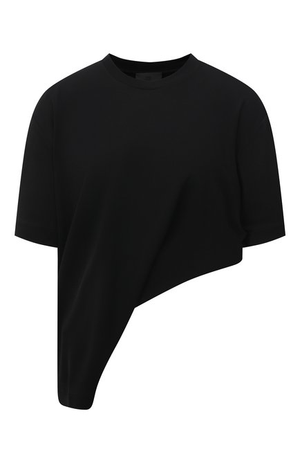 Женская футболка из вискозы GIVENCHY черного цвета, арт. BW60U93047 | Фото 1 (Принт: Без принта; Длина (для топов): Укороченные, Стандартные; Стили: Спорт-шик; Рукава: Короткие; Женское Кросс-КТ: Футболка-одежда; Материал внешний: Вискоза)