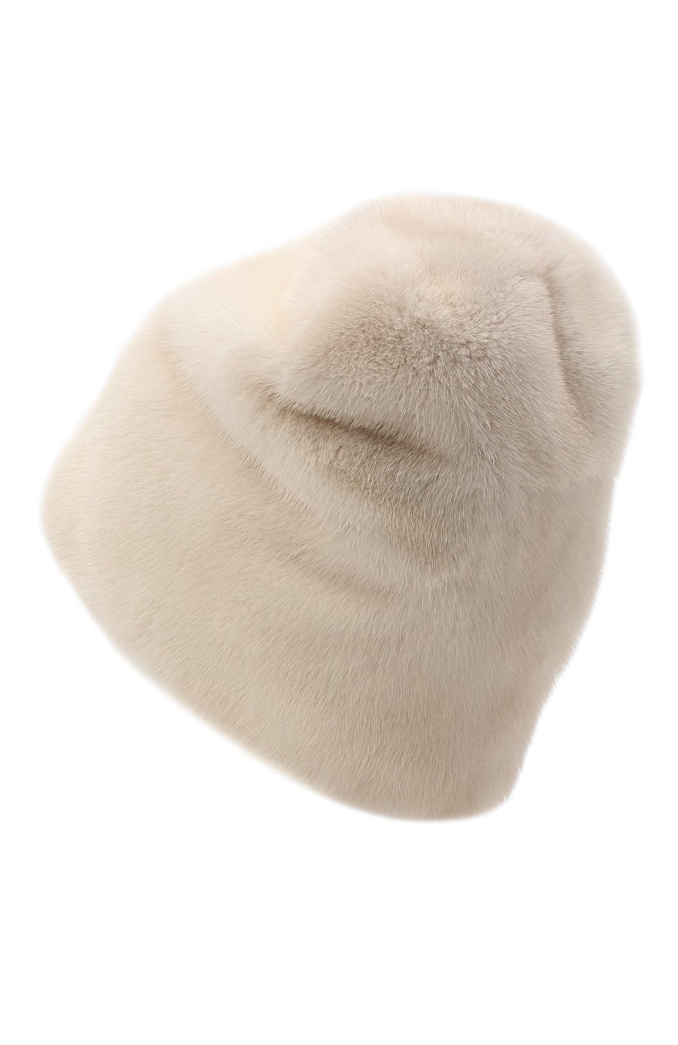 Женская шапка фанни из меха норки FURLAND белого цвета, арт. 0141100110113300000 | Фото 3 (Материал: Натуральный мех)