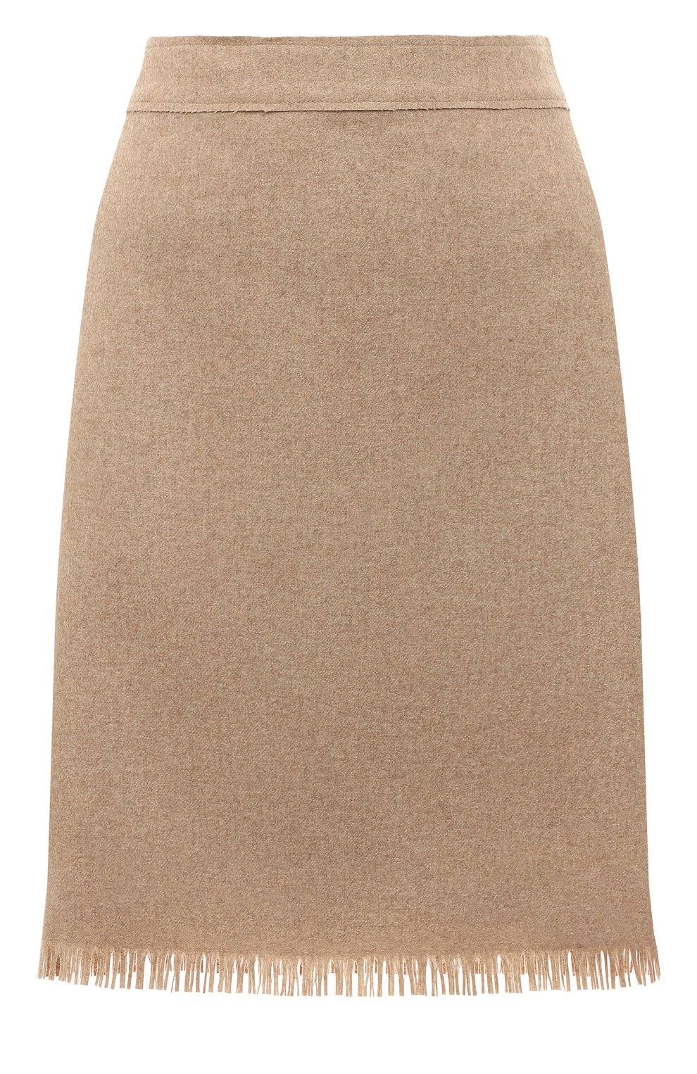Шерстяная юбка Alberta Ferretti бежевого цвета