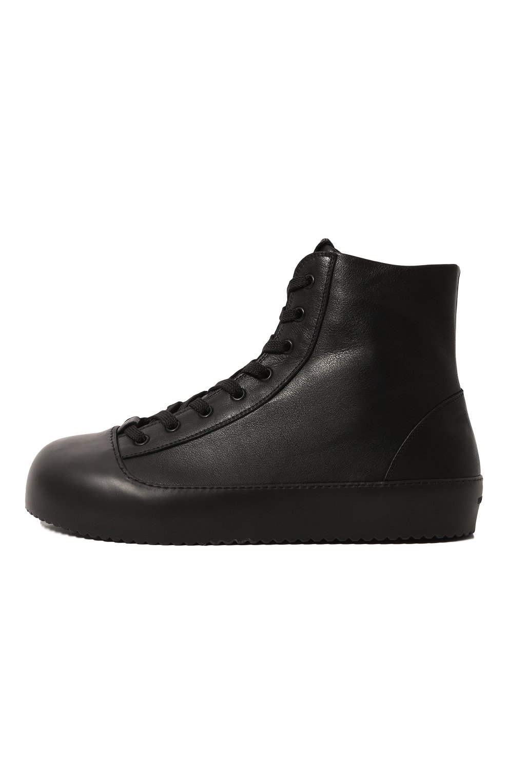 Мужские кожаные ботинки VIC MATIE черного цвета, арт. 1C6254U_B30C070101 | Фото 4 (Мужское Кросс-КТ: Ботинки-обувь; Материал внутренний: Натуральная кожа, Текстиль; Материал утеплителя: Без утеплителя; Подошва: Массивная)