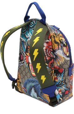 Детская рюкзак с принтом GUCCI разноцветного цвета, арт. 271327/9KSCN | Фото 2 (Материал: Экокожа; Статус проверки: Проверена категория)