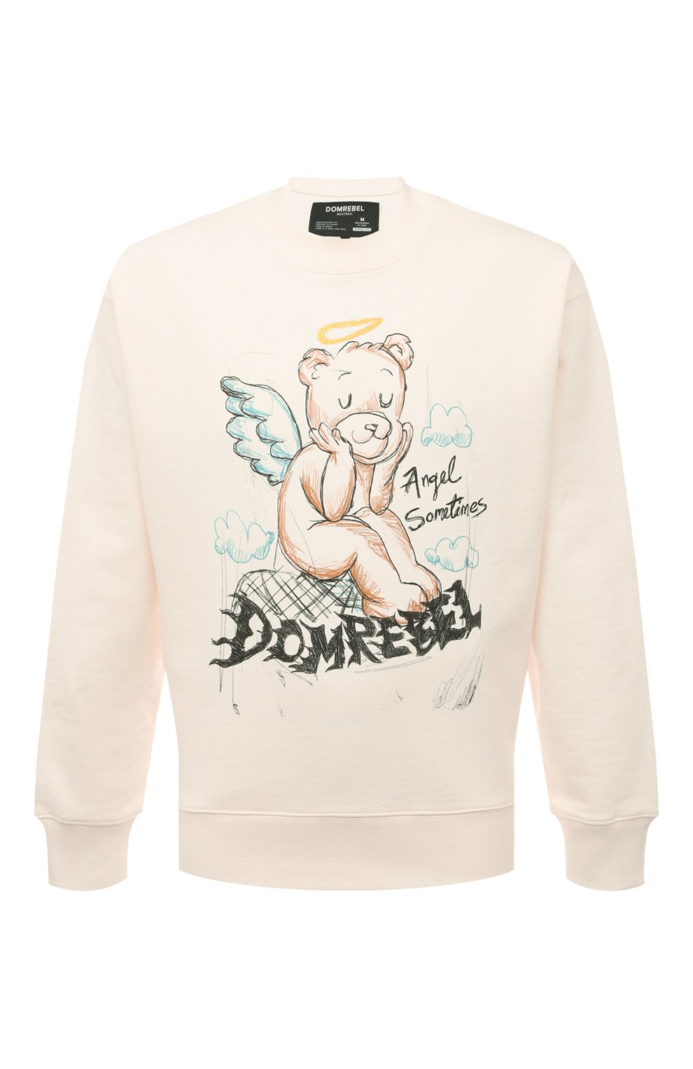 Хлопковый свитшот DOMREBEL ANGELBEAR/SWEATSHIRT, цвет кремовый, размер 50