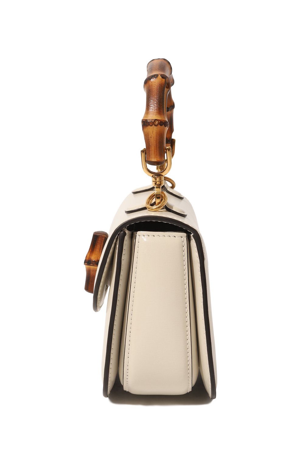 Женская сумка gucci bamboo 1947 mini GUCCI белого цвета, арт. 686864 10ODT | Фото 4 (Сумки-технические: Сумки top-handle; Материал: Натуральная кожа; Размер: mini; Ремень/цепочка: На ремешке)