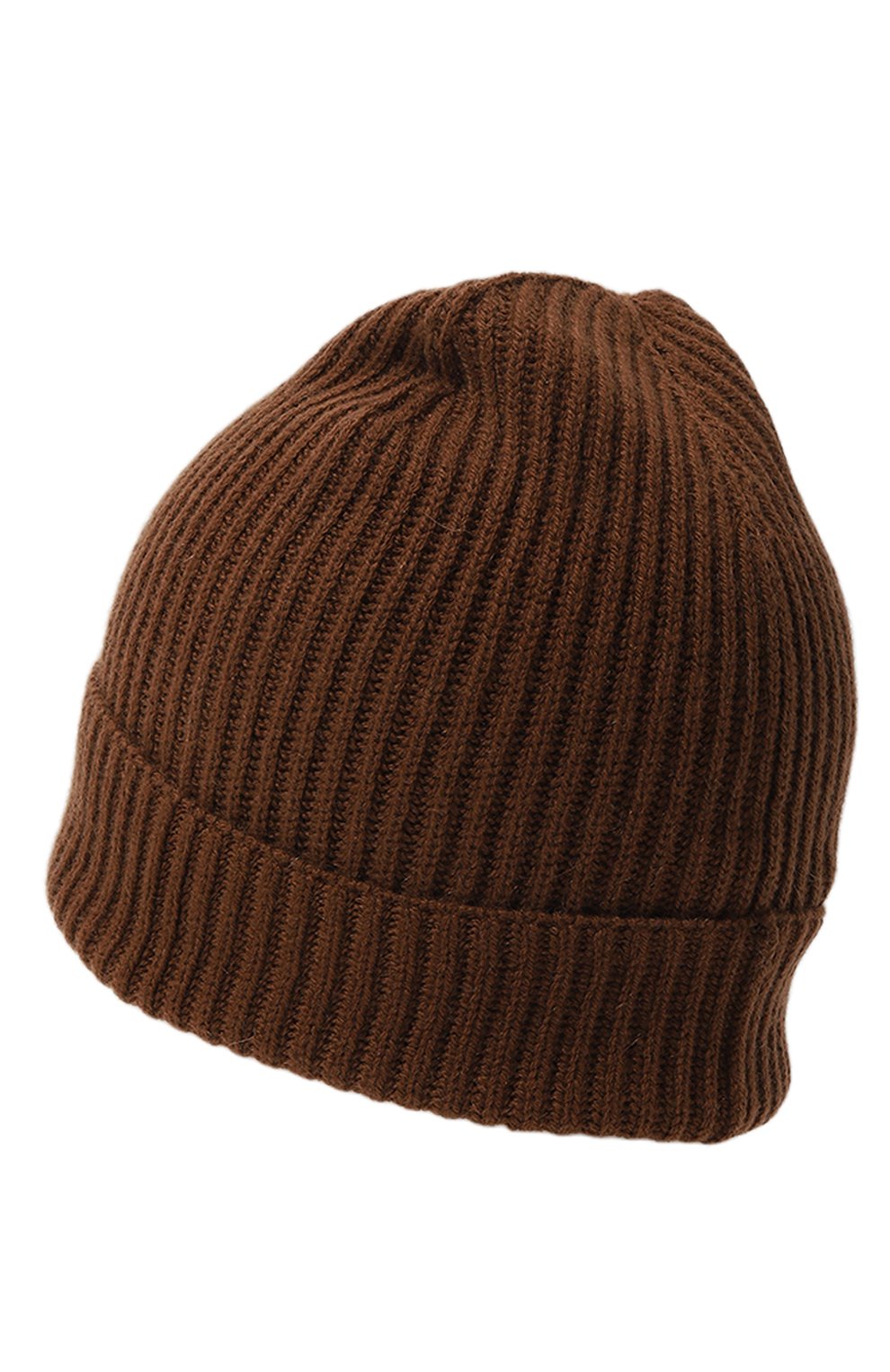 Женская кашемировая шапка ALLUDE коричневого цвета, арт. 235/11244 | Фото 3 (Материал: Текстиль, Кашемир, Шерсть; Материал сплава: Проставлено; Нос: Не проставлено)