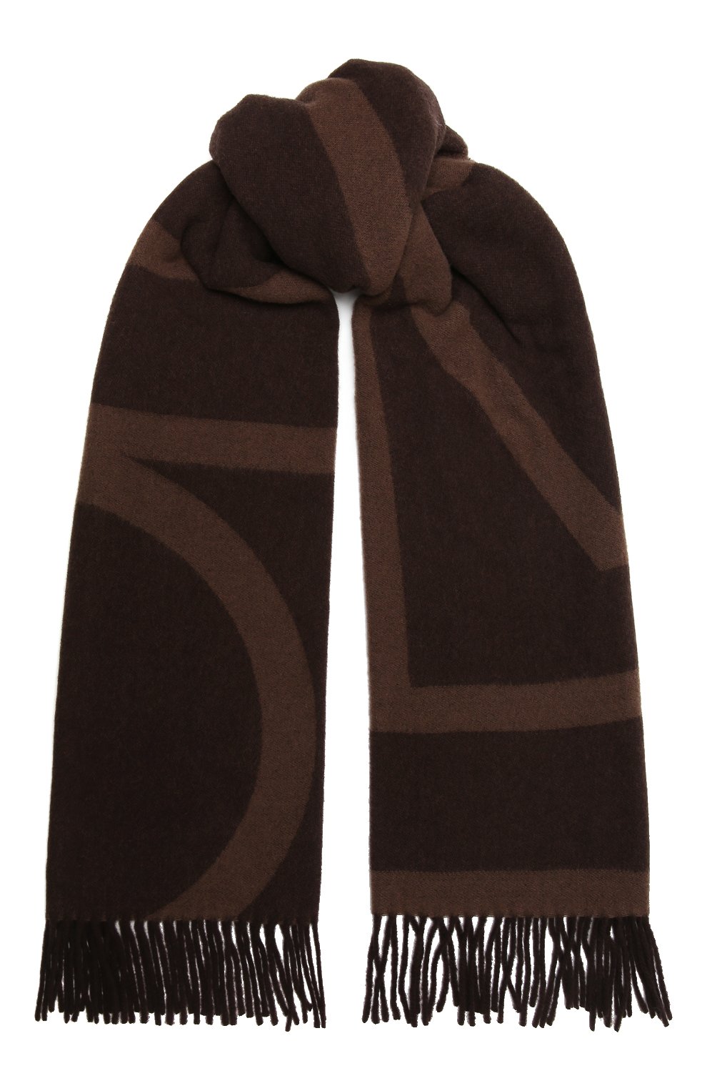 Женский шерстяной шарф TOTEME коричневого цвета, арт. 221-882-807 | Фото 1 (Материал: Текстиль, Шерсть; Материал сплава: Проставлено; Нос: Не проставлено)