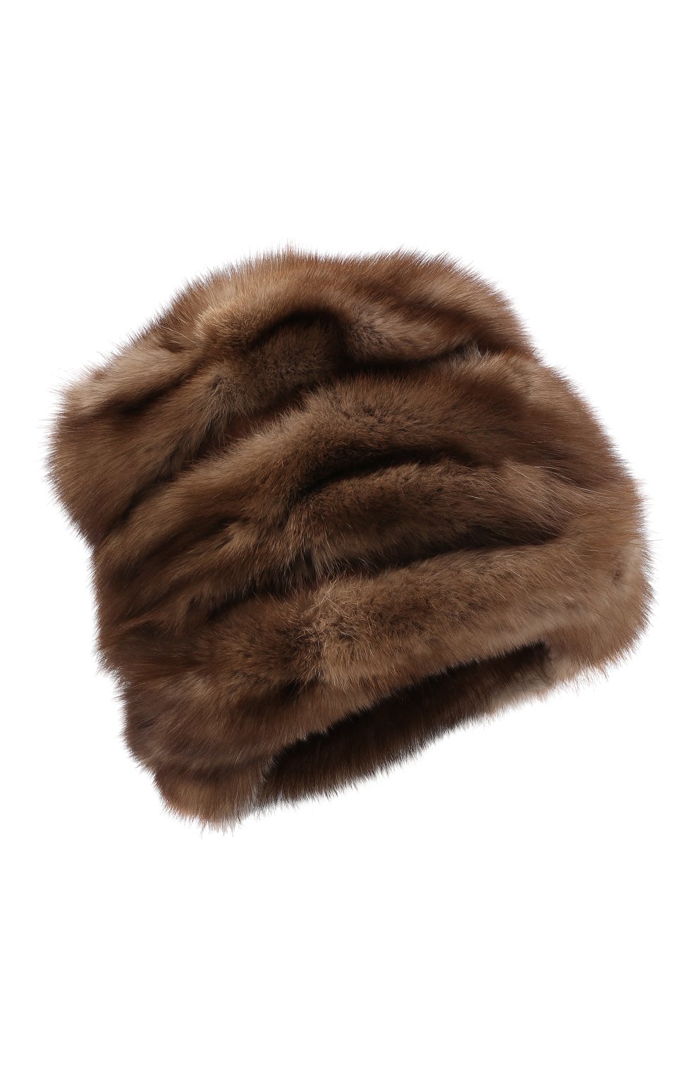 Женская шапка из меха соболя FURLAND коричневого цвета, арт. 0016303210032100007 | Фото 1 (Материал: Натуральный мех)