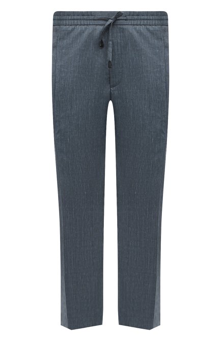 Мужские брюки из шерсти и льна BRIONI бирюзового цвета по цене 78300 руб., арт. RPM20L/P9AB9/NEW SIDNEY | Фото 1