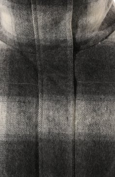 Женский шерстяной пуховик YVES SALOMON черно-белого цвета, арт. 23WYV04366DOCA | Фото 5 (Материал внешний: Шерсть; Рукава: Длинные; Кросс-КТ: Пуховик; Материал сплава: Проставлено; Стили: Спорт-шик; Драгоценные камни: Проставлено; Длина (верхняя одежда): Короткие; Материал утеплителя: Пух и перо)