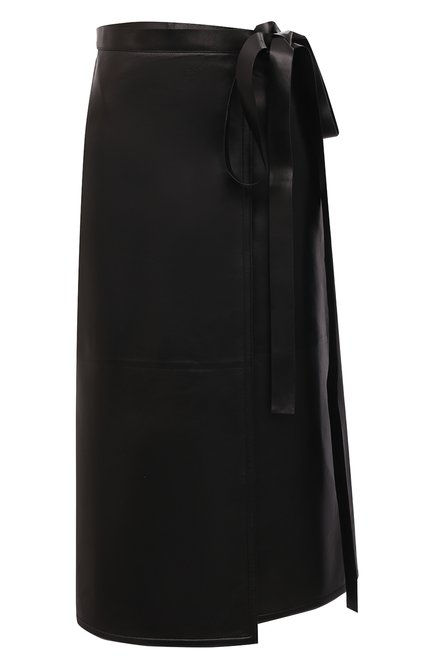 Женская кожаная юбка VALENTINO черного цвета по цене 424000 руб., арт. VB3NIA1569R | Фото 1
