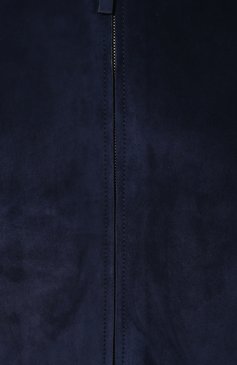 Мужской замшевый бомбер BRIONI темно-синего цвета, арт. PLT30L/08734 | Фото 5 (Кросс-КТ: Куртка; Материал внешний: Замша, Натуральная кожа; Рукава: Длинные; Принт: Без принта; Мужское Кросс-КТ: Верхняя одежда, Кожа и замша; Длина (верхняя одежда): Короткие; Материал подклада: Купро; Стили: Кэжуэл)