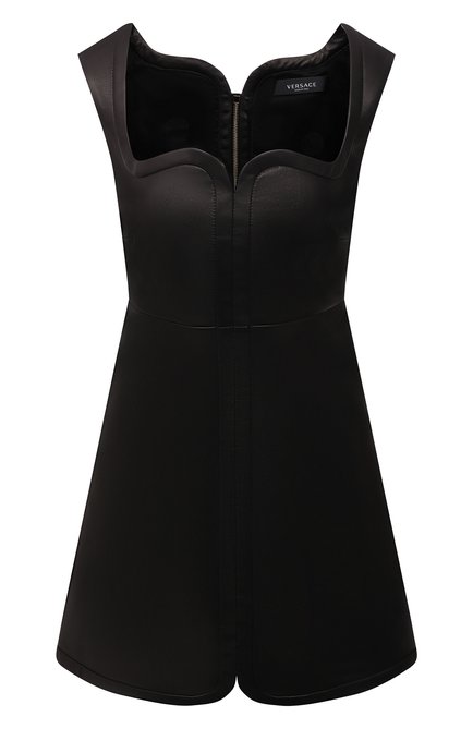 Женское кожаное платье VERSACE черного цвета по цене 459500 руб., арт. 1001995/1A00713 | Фото 1