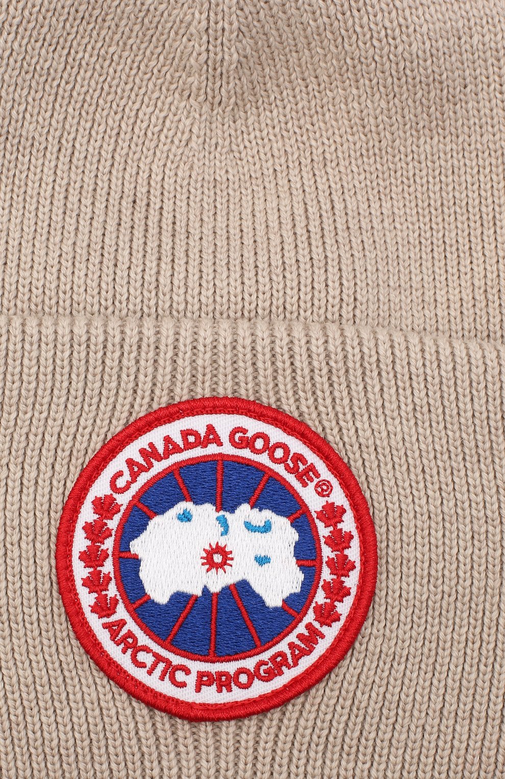 Мужская шерстяная шапка CANADA GOOSE бежевого цвета, арт. 6936M | Фото 3 (Материал: Текстиль, Шерсть; Кросс-КТ: Трикотаж)