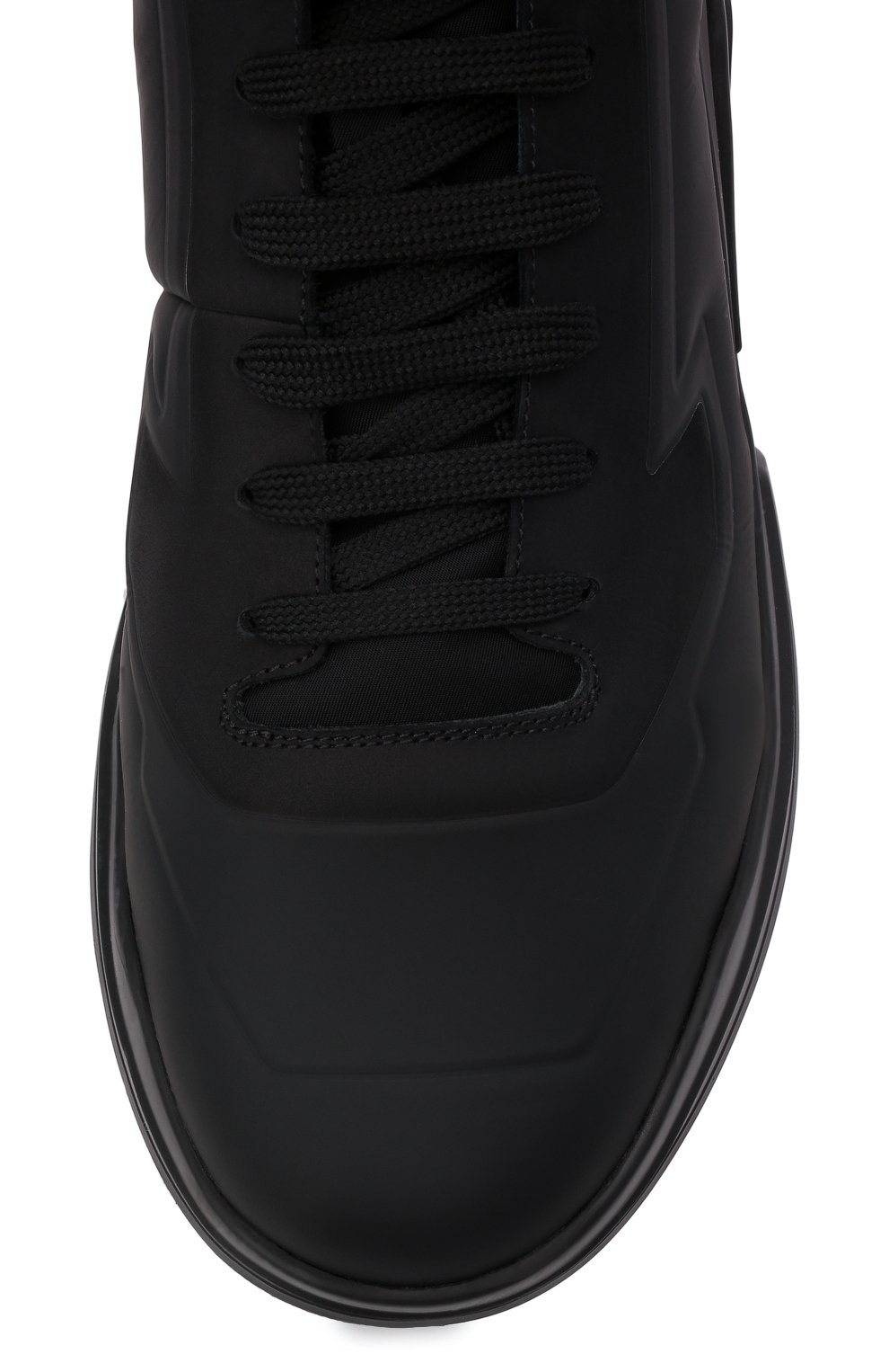 Мужские кожаные кроссовки polarius 19 lr PRADA черного цвета, арт. 4T3535-HEC-F0002 | Фото 6 (Стили: Классический; Материал утеплителя: Без утеплителя; Подошва: Массивная)