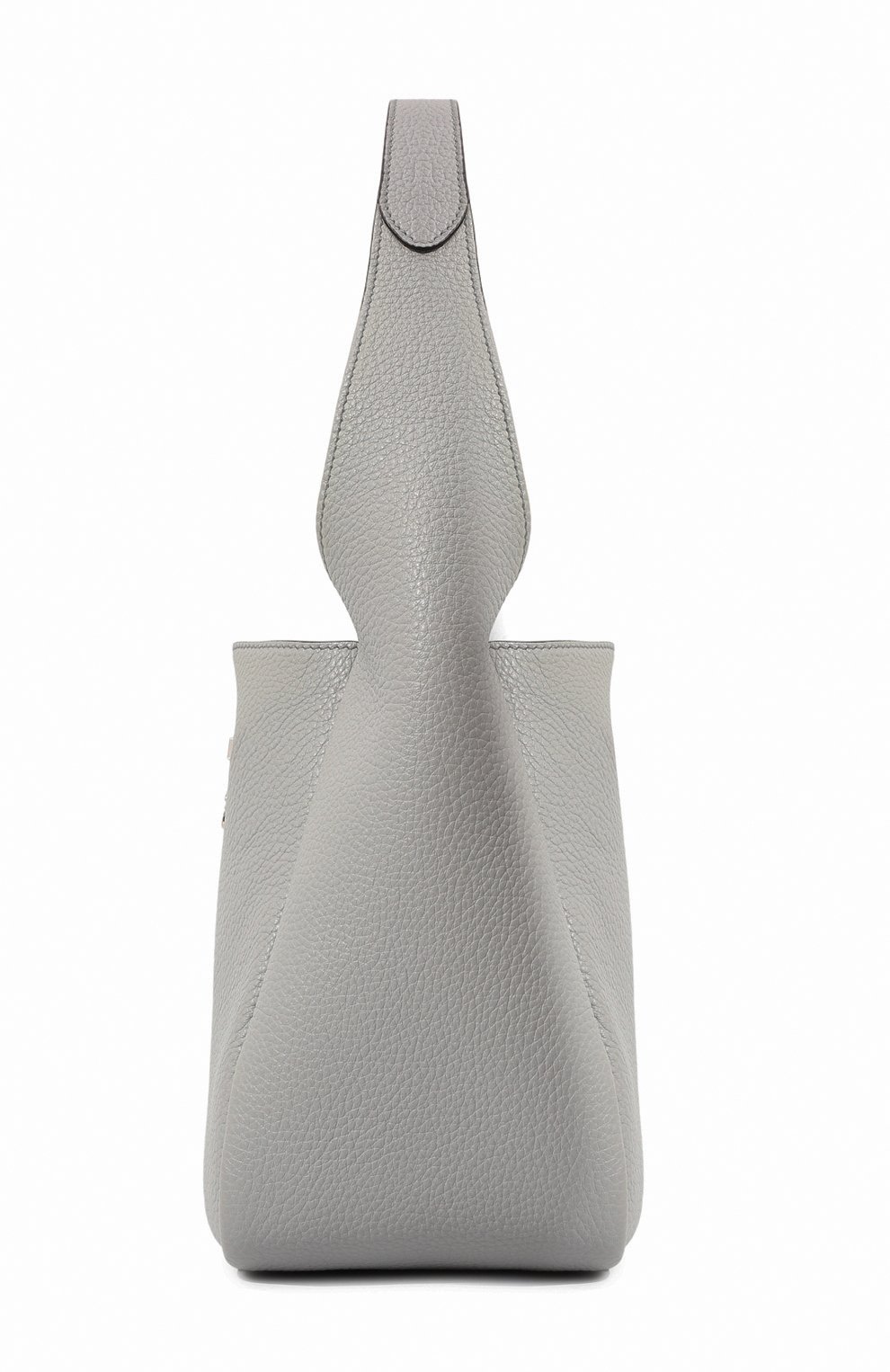 Женская сумка PRADA серого цвета, арт. 1BC127-2DKV-F010I-OOM | Фото 4 (Сумки-технические: Сумки top-handle; Размер: medium; Материал: Натуральная кожа)