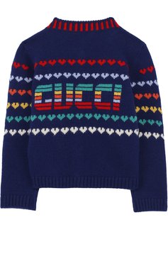 Детский кардиган из шерсти и кашемира с узором GUCCI разноцветного цвета, арт. 478551/X7A48 | Фото 2 (Материал внешний: Шерсть, Кашемир; Кросс-КТ НВ: Кардиганы; Статус проверки: Проверено, Проверена категория)