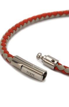 Мужской кожаный браслет TOD’S оранжевого цвета, арт. XEMB1900200FLR | Фото 3 (Материал: Натуральная кожа; Статус проверки: Проверена категория)