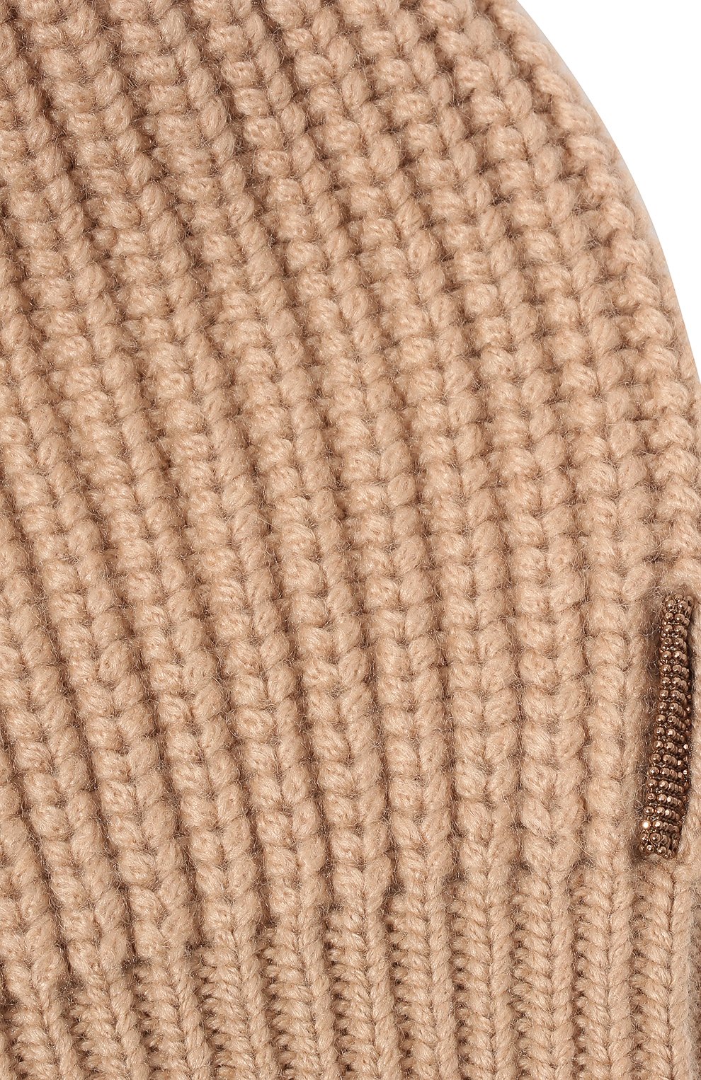 Детского кашемировая шапка BRUNELLO CUCINELLI бежевого цвета, арт. B52M50299C | Фото 3 (Мат ериал: Текстиль, Кашемир, Шерсть; Материал сплава: Проставлено; Нос: Не проставлено)