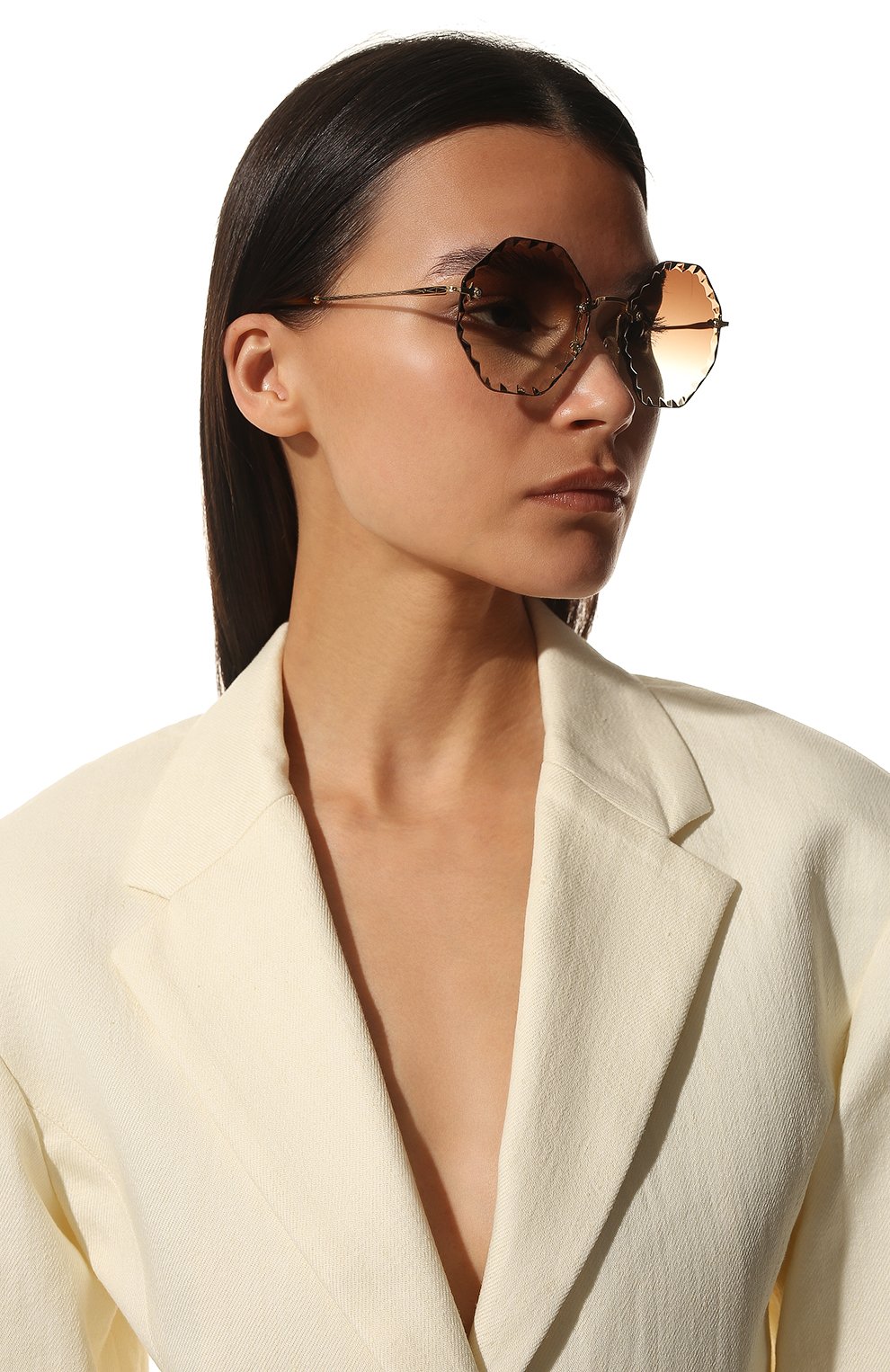 Женские солнцезащитные очки rosie CHLOÉ коричневого цвета, арт. 143S-742 | Фото 2 (Тип очков: С/з)