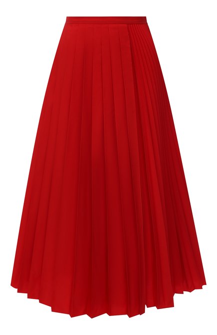 Женская плиссированная юбка VALENTINO красного цвета по цене 199500 руб., арт. WB3RA7S54H2 | Фото 1