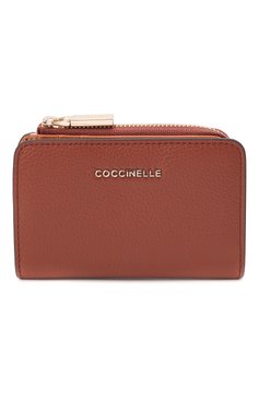 Женский кожаный футляр для кредитных карт COCCINELLE коричневого цвета, арт. E2 I10 17 01 01 | Фото 1 (Материал: Натуральная кожа)
