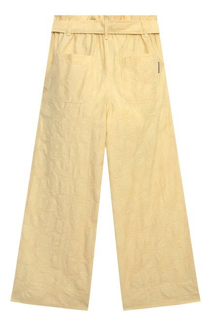 Детские хлопковые брюки BRUNELLO CUCINELLI желтого цвета, арт. BL191P034C | Фото 2 (Материал внешний: Хлопок; Случай: Повседневный; Ростовка одежда: 12 лет | 152 см)