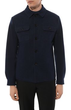 Мужская шерстяная куртка-рубашка SARTORIO темно-синего цвета, арт. SFURATS0693702 | Фото 3 (Кросс-КТ: Куртка; Мужское Кросс-КТ: шерсть и кашемир; Материал внешний: Шерсть; Рукава: Длинные; Материал сплава: Проставлено; Драгоценные камни: Проставлено; Длина (верхняя одежда): Короткие; Стили: Кэжуэл)