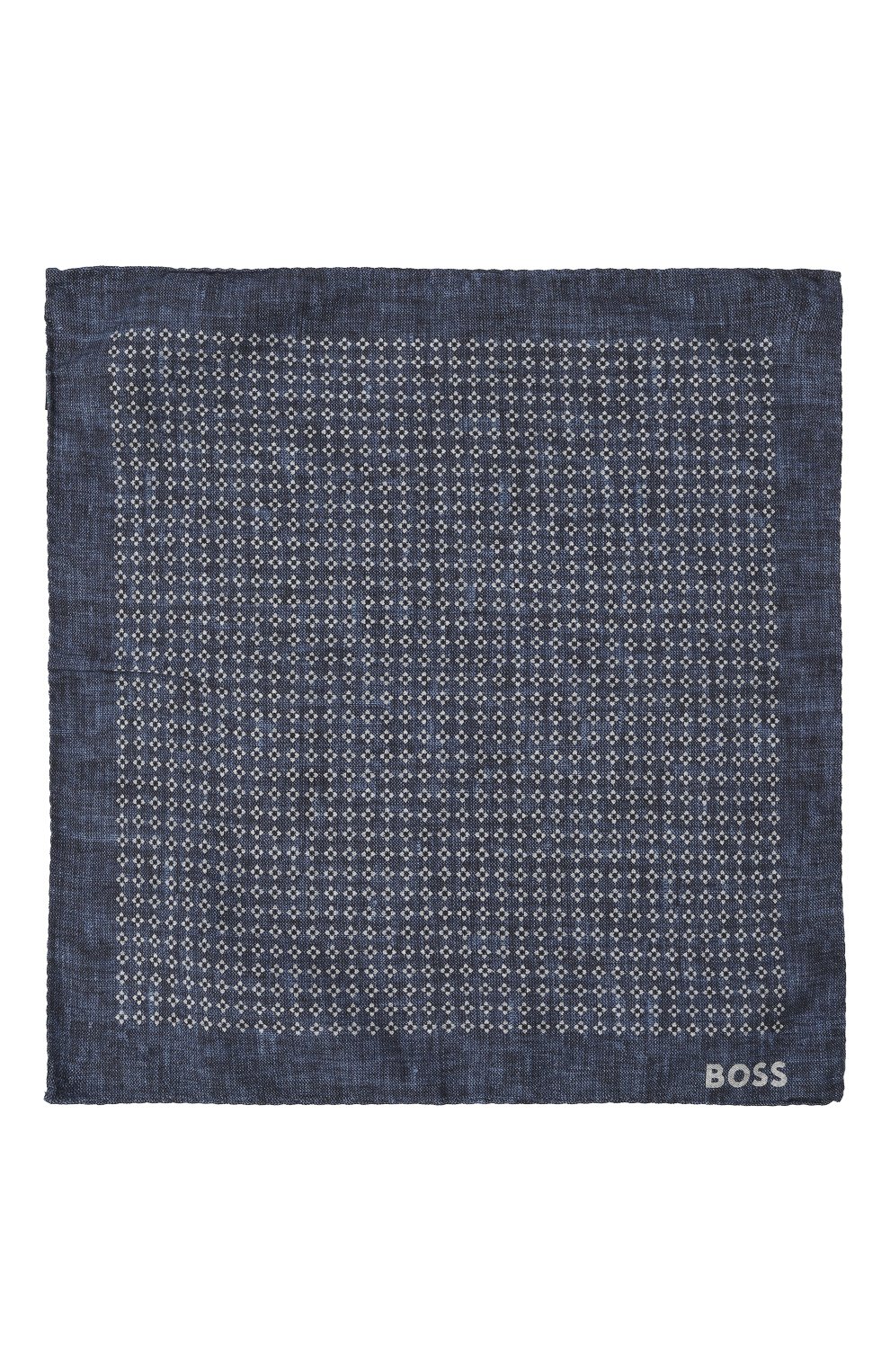 Мужской платок из хлопка и шерсти BOSS синего цвета, арт. 50499597 | Фото 3 (Материал: Текстиль, Шерсть, Хлопок)