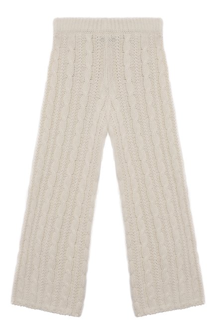 Детские брюки из хлопка и шерсти MOSCHINO белого цвета, арт. HDP057/LHE49/10A-14A | Фото 2 (Нос: Не проставлено; Случай: Повседневный; Материал сплава: Проставлено)