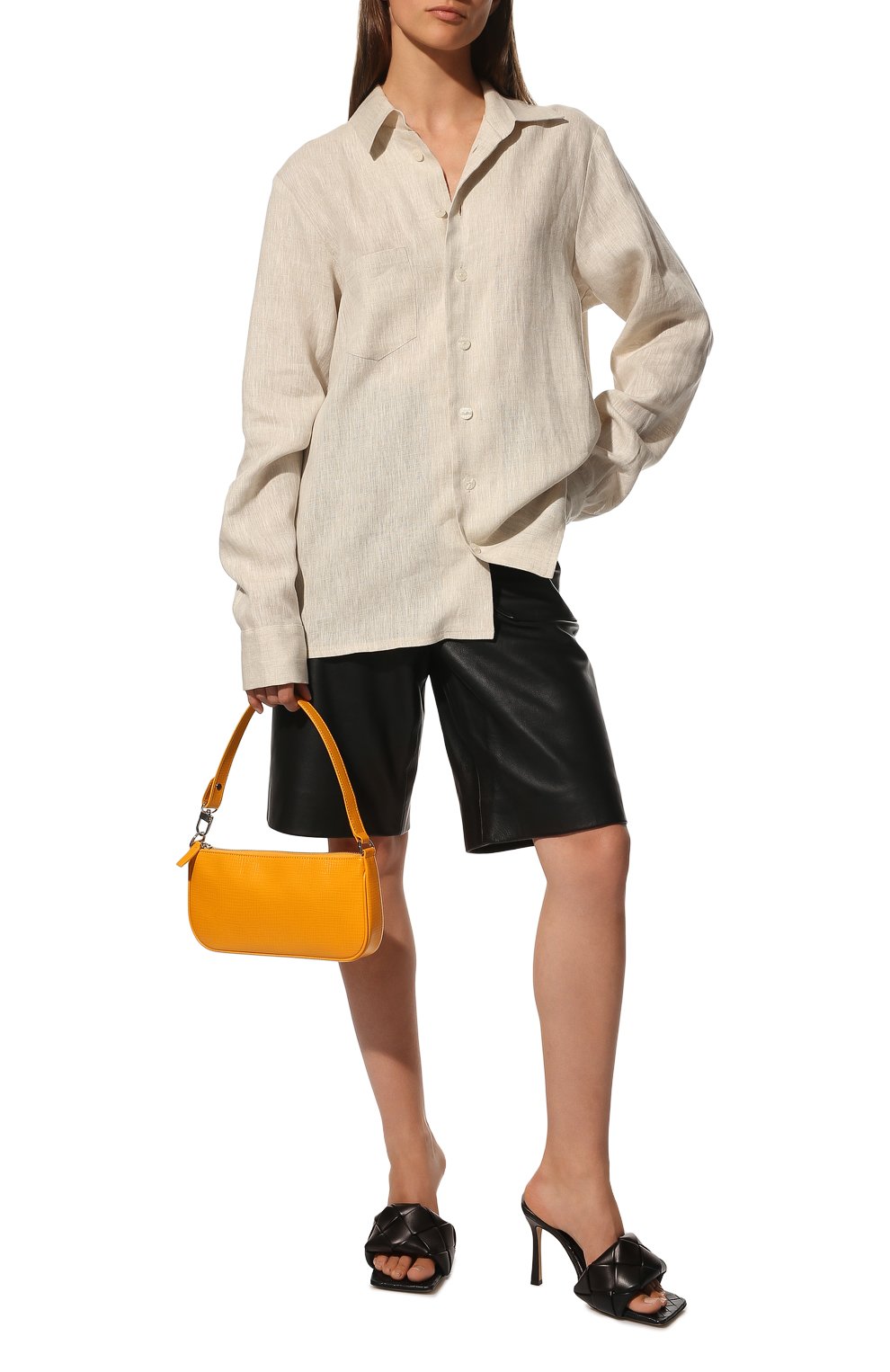Женская сумка rachel BY FAR оранжевого цвета, арт. 22CRRCLSSNFEMED | Фото 7 (Сумки-технические: Сумки top-handle; Размер: medium; Материал: Натуральная кожа)