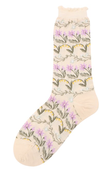 Женские шерстяные носки ANTIPAST кремвого цвета, арт. AM-391A | Фото 1 (Материал внешний: Синтетический материал, Шерсть)