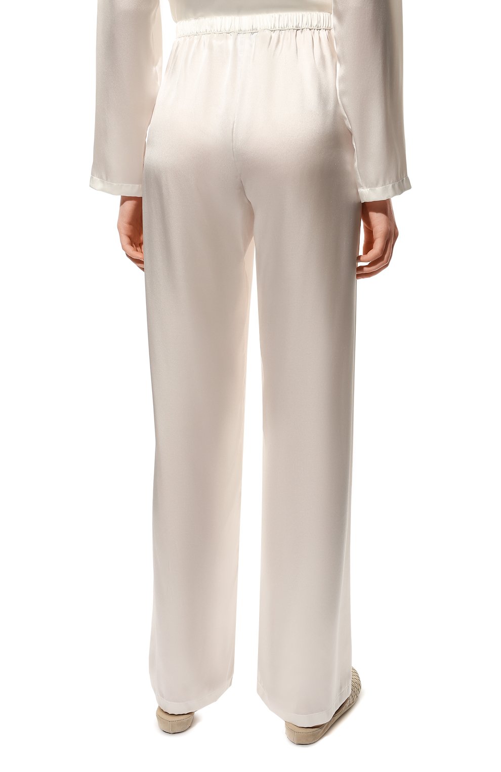 Женская шелковая пижама LA PERLA белого цвета, арт. 0051240 | Фото 6 (Материал внешний: Шелк)