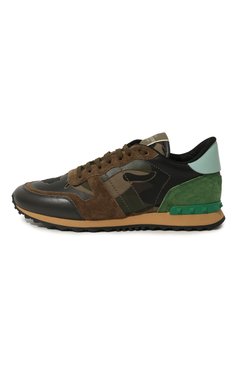Мужские комбинированные кроссовки rockrunner camouflage VALENTINO хаки цвета, арт. RY2S0723/TCC | Фото 4 (Материал внешний: Текстиль; Стили: Классический; Материал утеплителя: Без утеплителя; Материал внутренний: Текстиль; Подошва: Плоская; Статус проверки: Проверена категория; Длина стельки: 25,0, 25,3, 25,6, 26,0, 26,3, 26,6, 27,0, 27,3, 27,6, 28,0, 28,3, 28,6, 29,0, 29,6)