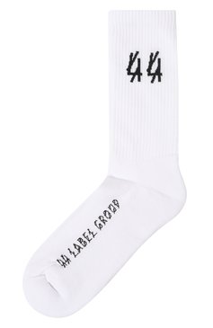 Мужские хлопковые носки 44 LABEL GROUP белого цвета, арт. B0030141/FA177/162 | Фото 1 (Кросс-КТ: бельё; Материал сплава: Проставлено; Нос: Не проставлено; Материал внешний: Хлопок)