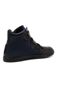 Детские высокие кожаные кеды RONDINELLA синего цвета, арт. 11325M/662/40-42 | Фото 3 (Материал утеплителя: Натуральный мех; Мальчики Кросс-КТ: Обувь-высокие; Региональные ограничения белый список (Axapta Mercury): RU; Кросс-КТ: велькро; Мальчики-школьная форма: Спортивная обувь)