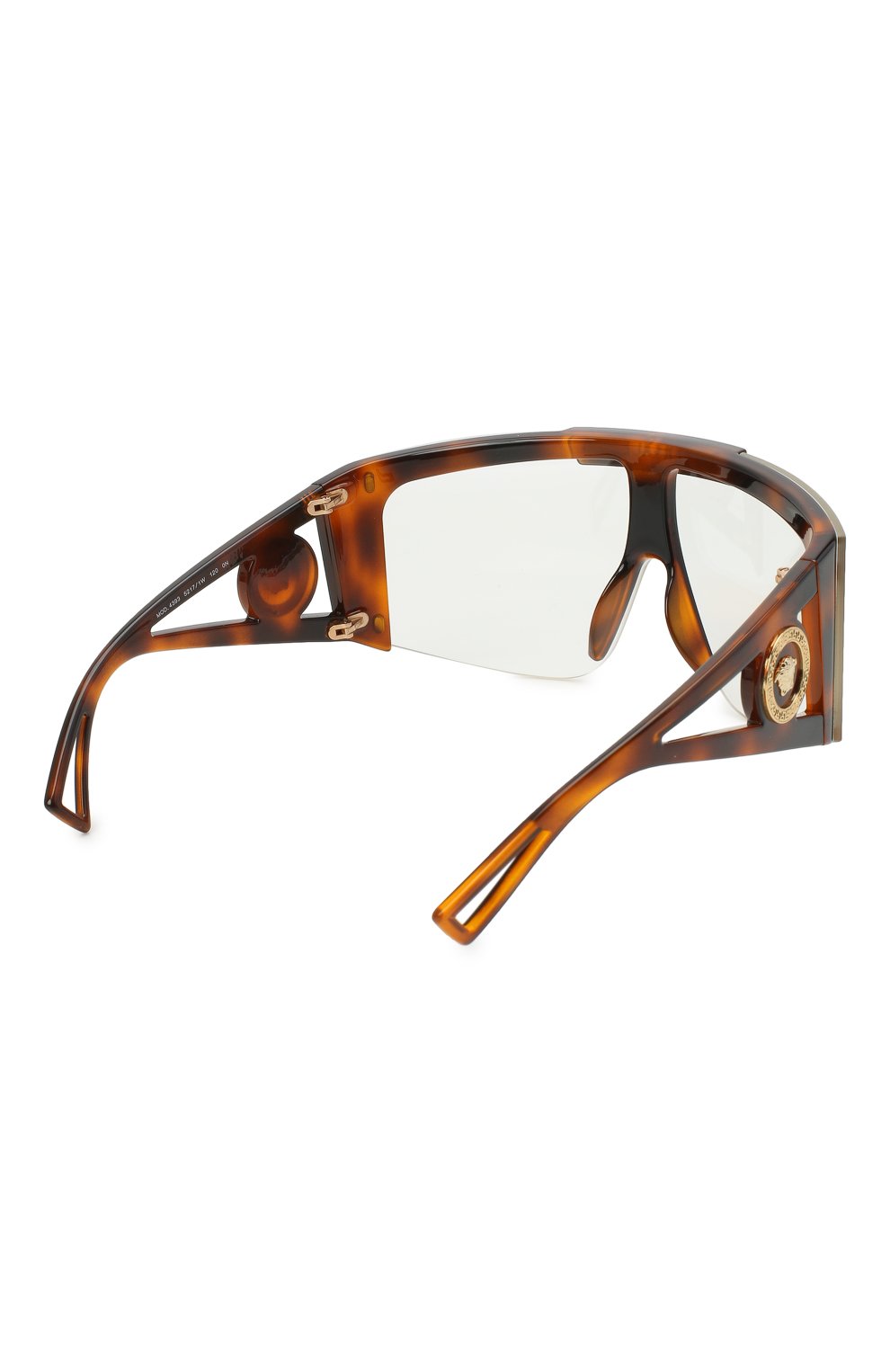 Женские солнцезащитные очки VERSACE коричневого цвета, арт. 4393-52171W | Фото 4 (Региональные ограничения белый список (Axapta Mercury): RU; Тип очков: С/з; Очки форма: Маска; Оптика Гендер: оптика-женское)