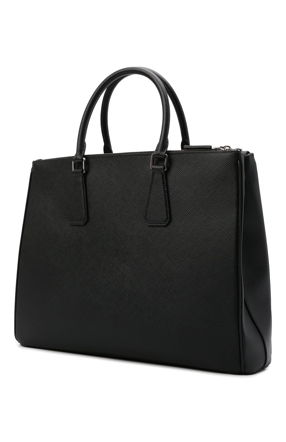Мужская кожаная сумка-тоут PRADA черного цвета, арт. 2VG061-2FAD-F0002-OOF | Фото 4 (Материал: Натуральная кожа; Ремень/цепочка: На ремешке; Размер: large)