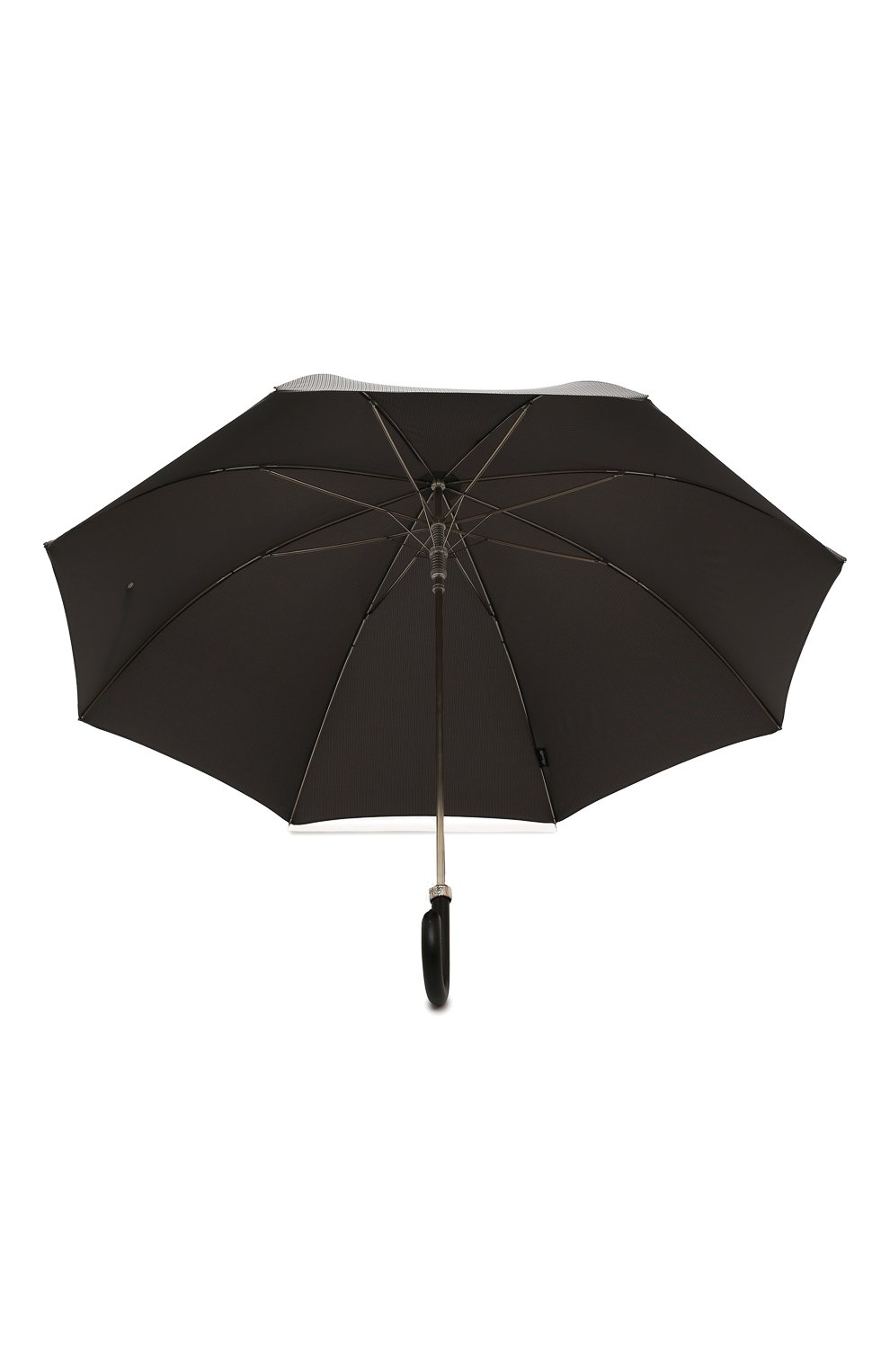 Мужской зонт-трость PASOTTI OMBRELLI черного цвета, арт. 478/RAS0 6768/7/PELLE | Фото 3 (Материал: Текстиль, Синтетический материал, Металл)