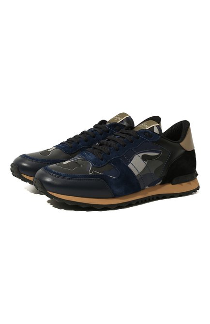 Мужские комбинированные кроссовки rockrunner VALENTINO темно-синего цвета по цене 75150 руб., арт. UY2S0723/XVU | Фото 1