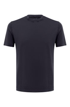 Мужская хлопковая футболка FEDELI темно-синего цвета, арт. 6UEF0103 | Фото 1 (Принт: Без принта; Рукава: Короткие; Длина (для топов): Стандартные; Материал внешний: Хлопок; Стили: Кэжуэл)