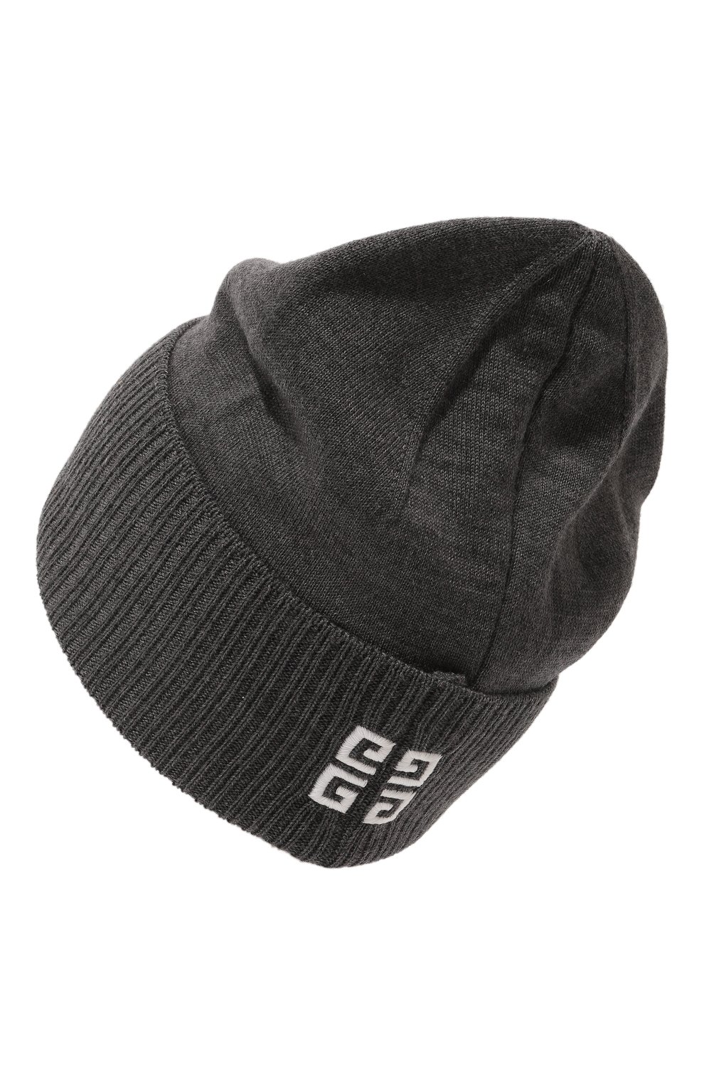 Женская шерстяная шапка GIVENCHY темно-серого цвета, арт. GWCAPP/U7017 | Фото 3 (Материал: Текстиль, Шерсть; Материал сплава: Проставлено; Нос: Не проставлено)
