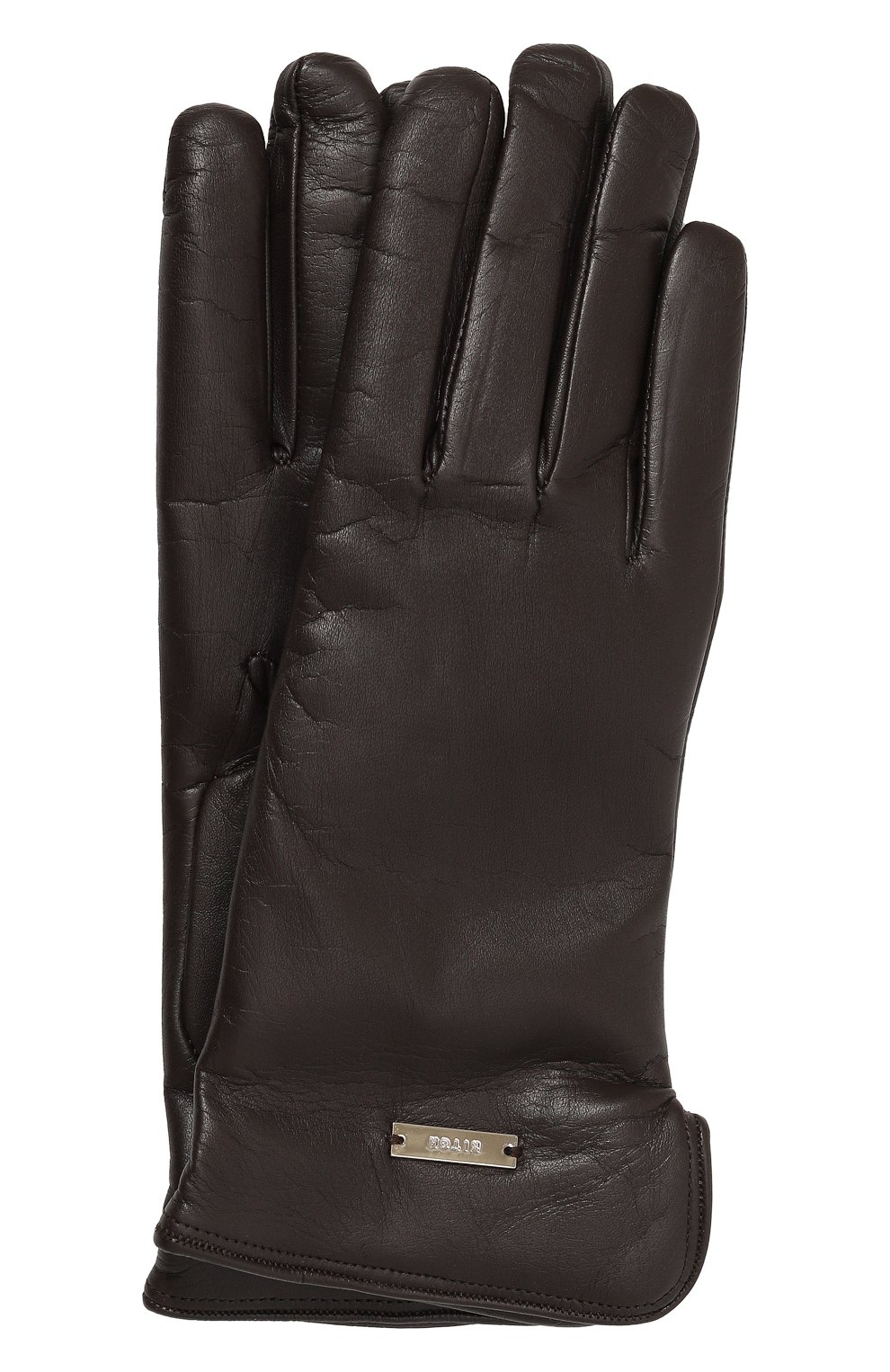 Женские кожаные перчатки KITON темно-коричневого цвета, арт. D56906XC5016 | Фото 1 (Материал: Натуральная кожа; Материал сплава: Проставлено; Нос: Не проставлено)