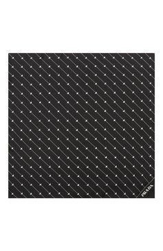 Женский шелковый платок PRADA черного цвета, арт. 1FF004-2DTR-F0967 | Фото 4 (Материал: Текстиль, Шелк)