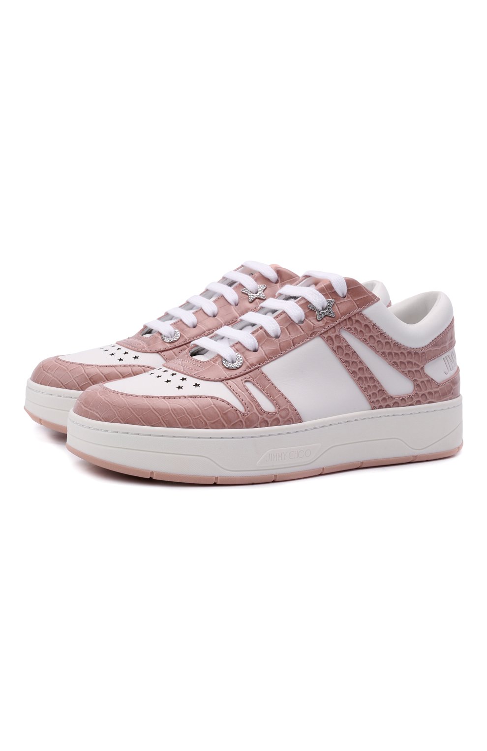 Женские розовые кожаные кеды hawaii JIMMY CHOO купить в интернет ...