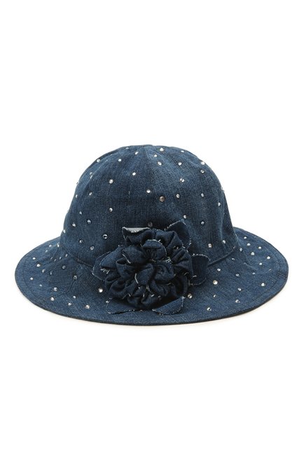 Детская шляпа MONNALISA голубого цвета, арт. 797005 | Фото 1 (Материал: Хлопок, Текстиль; Региональные ограничения белый список (Axapta Mercury): RU)