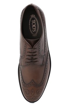 Мужские кожаные дерби с брогированием TOD’S коричневого цвета, арт. XXM0XR00530D9C | Фото 5 (Мужское Кросс-КТ: Броги-обувь; Материал внутренний: Натуральная кожа; Стили: Классический; Статус проверки: Проверено, Проверена категория; Длина стельки: 29, 29,4, 29,8, 30,7, 31,5, 24,8, 25,7, 26,1, 26,5, 26,9, 27,4, 27,8, 28,2, 28,6, 31,1, 30,3)