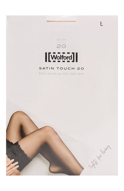 Женские капроновые чулки WOLFORD светло-бежевого цвета, арт. 21223 | Фото 1 (Материал внешний: Синтетический материал; Статус проверки: Проверена категория)