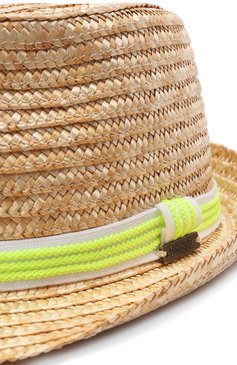 Детская соломенная шляпа IL TRENINO бежевого цвета, арт. 22 8029 | Фото 3 (Региональные ограничения белый список (Axapta Mercury): RU; Материал сплава: Проставлено; Нос: Не проставлено; Материал: Растительное волокно)