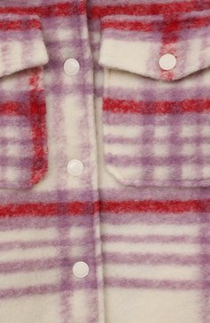 Детская шерстяная куртка-рубашка AFTER LABEL сиреневого цвета, арт. 344100033/10A-16A | Фото 3 (Материал внешний: Шерсть, Синтетический материал; Рукава: Длинные; Материал сплава: Проставлено; Материал подклада: Синтетический материал; Драгоценные камни: Проставлено)